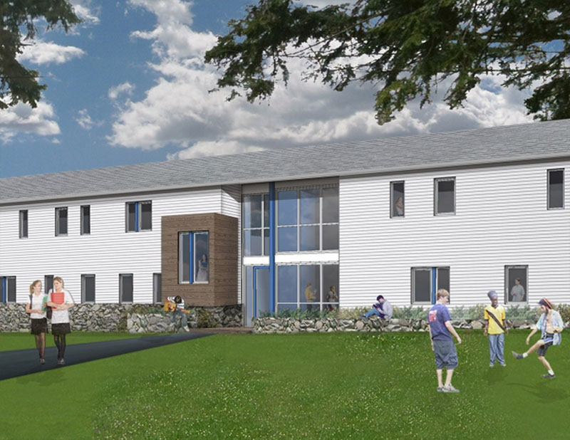 One project that we are currently designing for The White Mountain School is an addition to an existing dorm that will expand the number of student beds to an easier to manage size as well as add several much needed faculty / staff apartments. The addition will also allow the school to relocate some students from a remotely located dorm, so that all students will feel part of the same cohesive community. That remote dorm can in turn be relatively easily converted to additional faculty / staff housing.